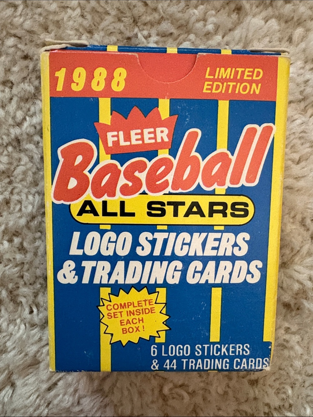 Fleer 1988 Baseball All Stars Trading Card Pack - Blue & Yellow